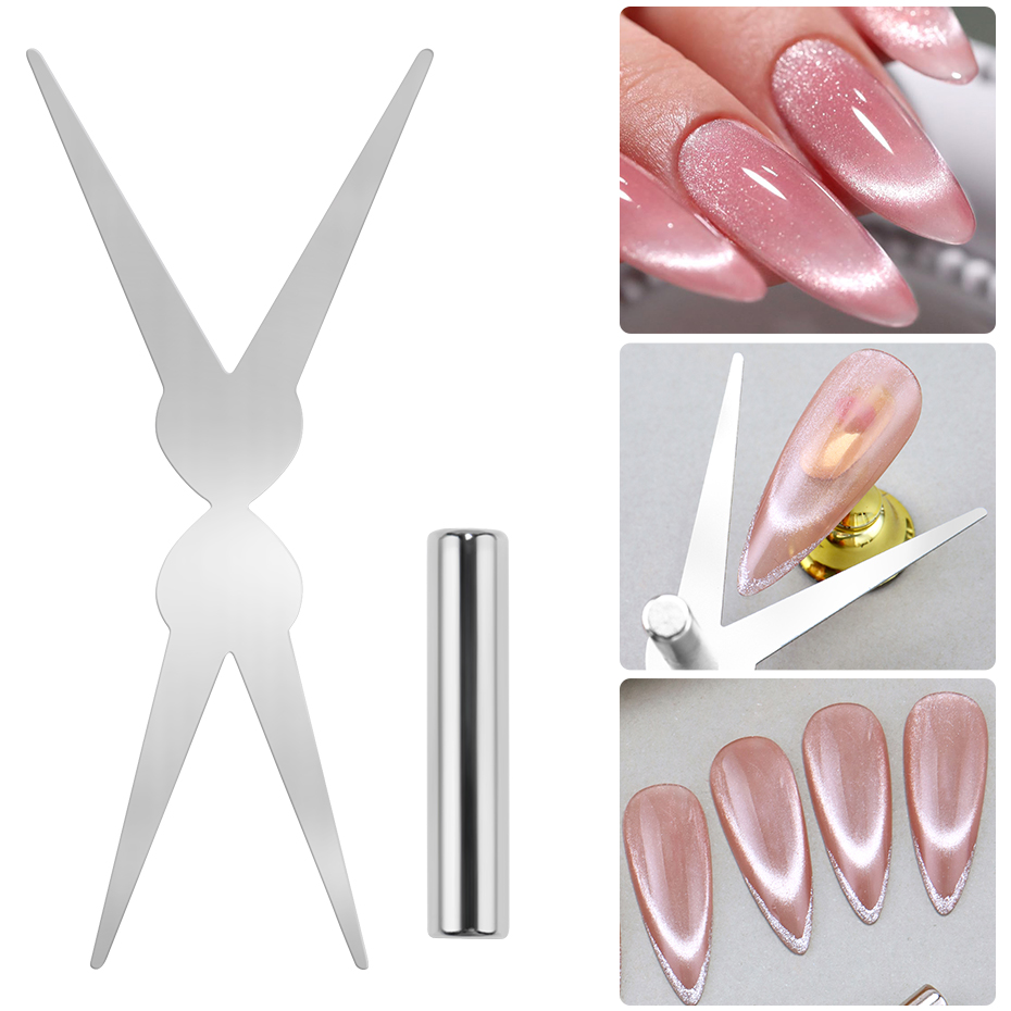 Nail Gel Polish Set - 2pcs Cat Eye Magnet Set Double