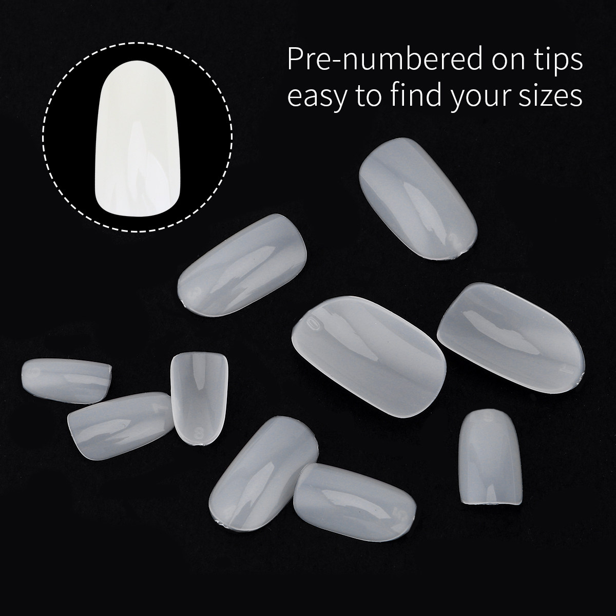 Nail Art Natural Simple - 600Pcs Fake Nails Natural Color Durable