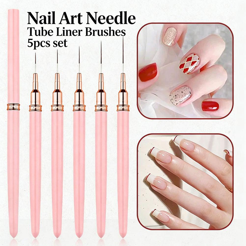 5PCS Nail Art Liner Brush Set  - Nail Gel Polish Set review and price