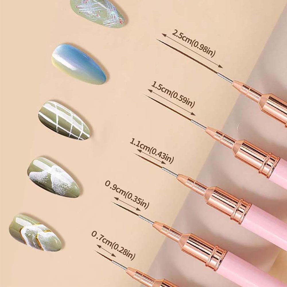 5PCS Nail Art Liner Brush Set  - Nail Gel Polish Set review and price