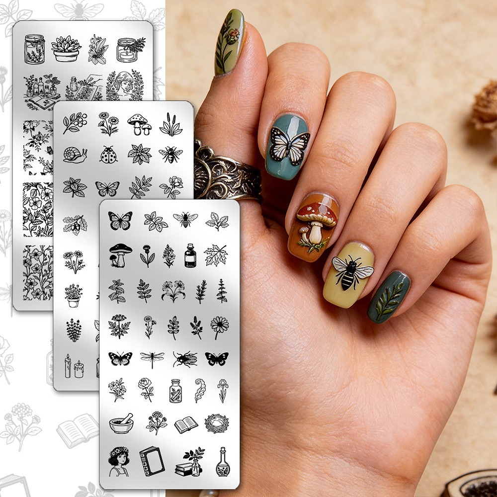 3pcs Insects Plants Nail Stamp - Nail Stamping Plate review and price