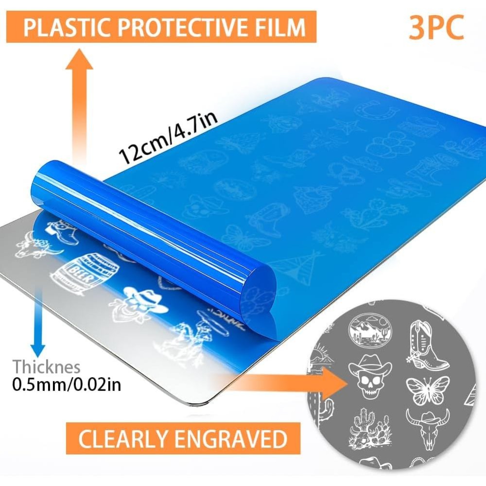3pcs Western Cowboy Nail Stamp - Nail Stamping Plate review and price