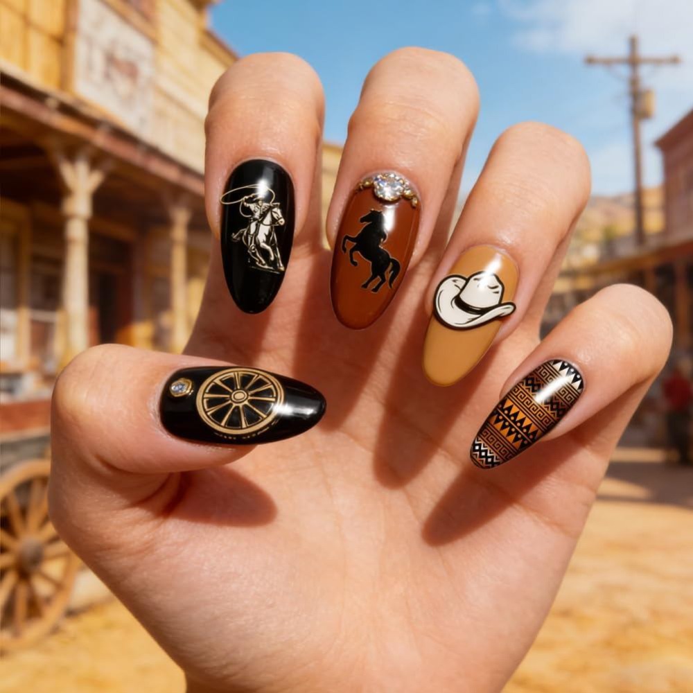 3pcs Western Cowboy Nail Stamp - Nail Stamping Plate review and price