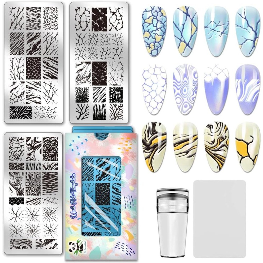 3pcs Abstract Texture Nail Sta - Nail Stamping Plate review and price