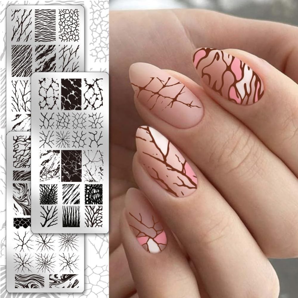 3pcs Abstract Texture Nail Sta - Nail Stamping Plate review and price