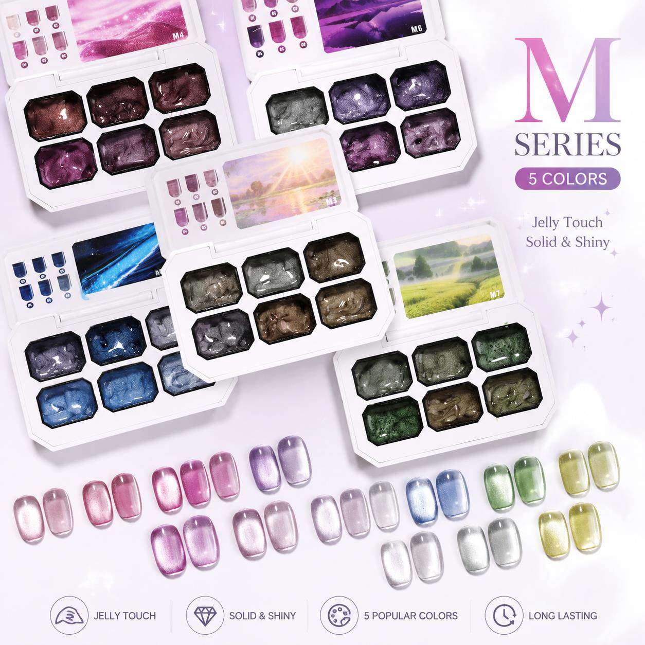 6 Colors Solid Cat Eye Gel Pal - Nail Gel Polish Set review and price