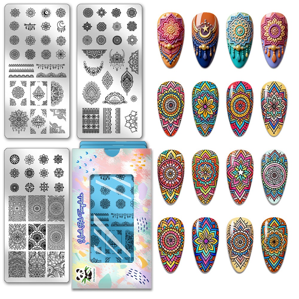 3pcs Boho Flower Nail Stamping - Nail Stamping Plate review and price