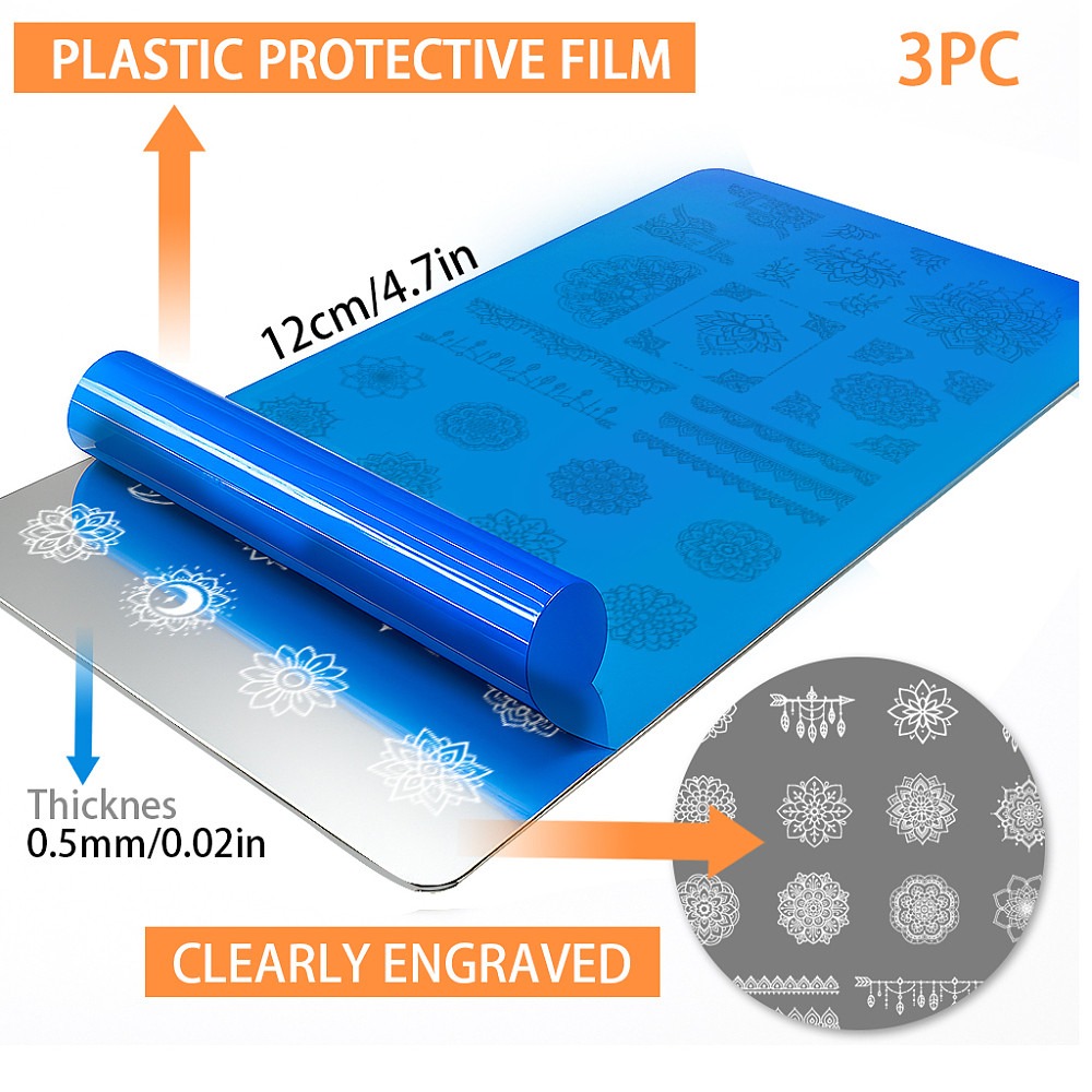 3pcs Boho Flower Nail Stamping - Nail Stamping Plate review and price