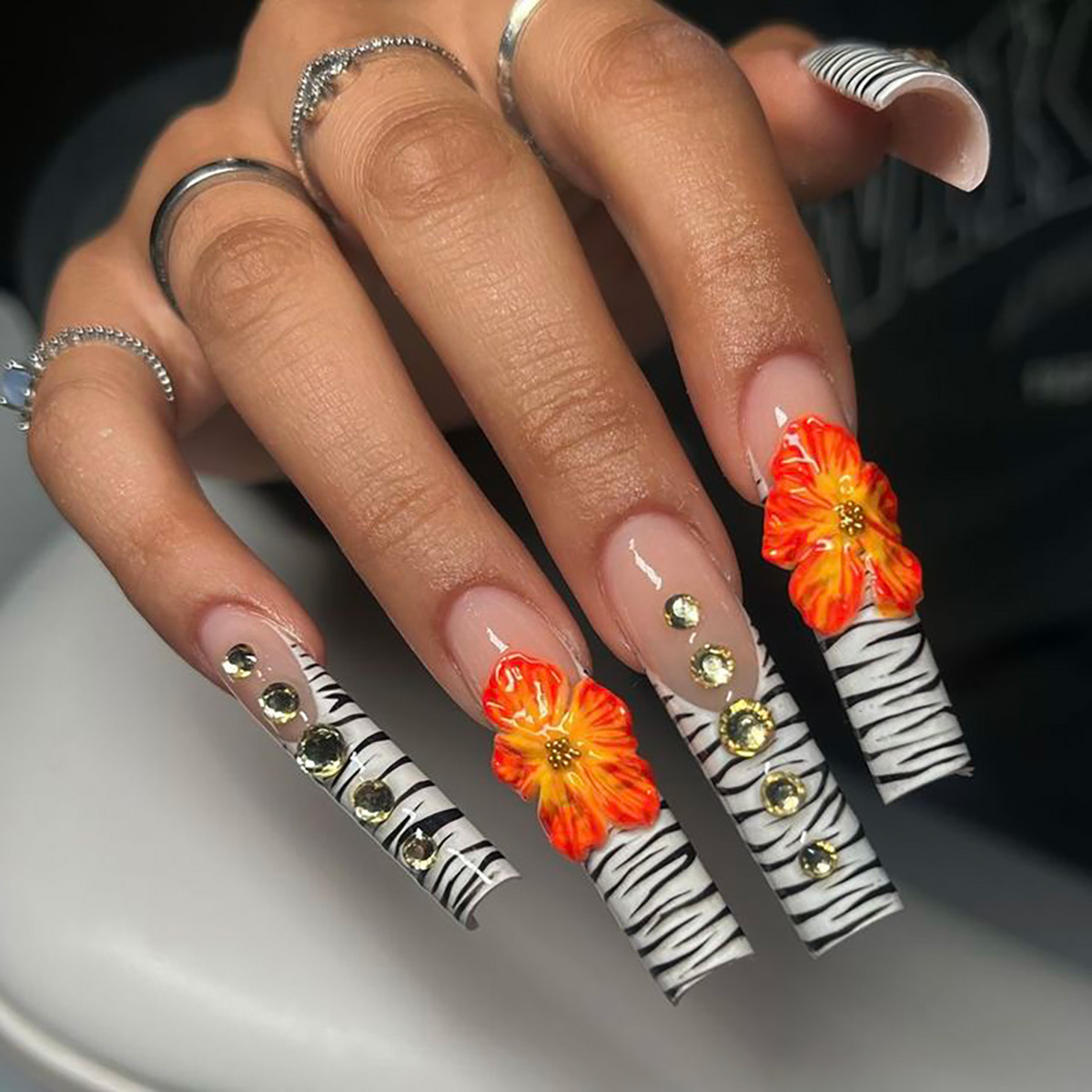 24pcs Flower Press on Nails Ar - Nail Art Quirky review and price