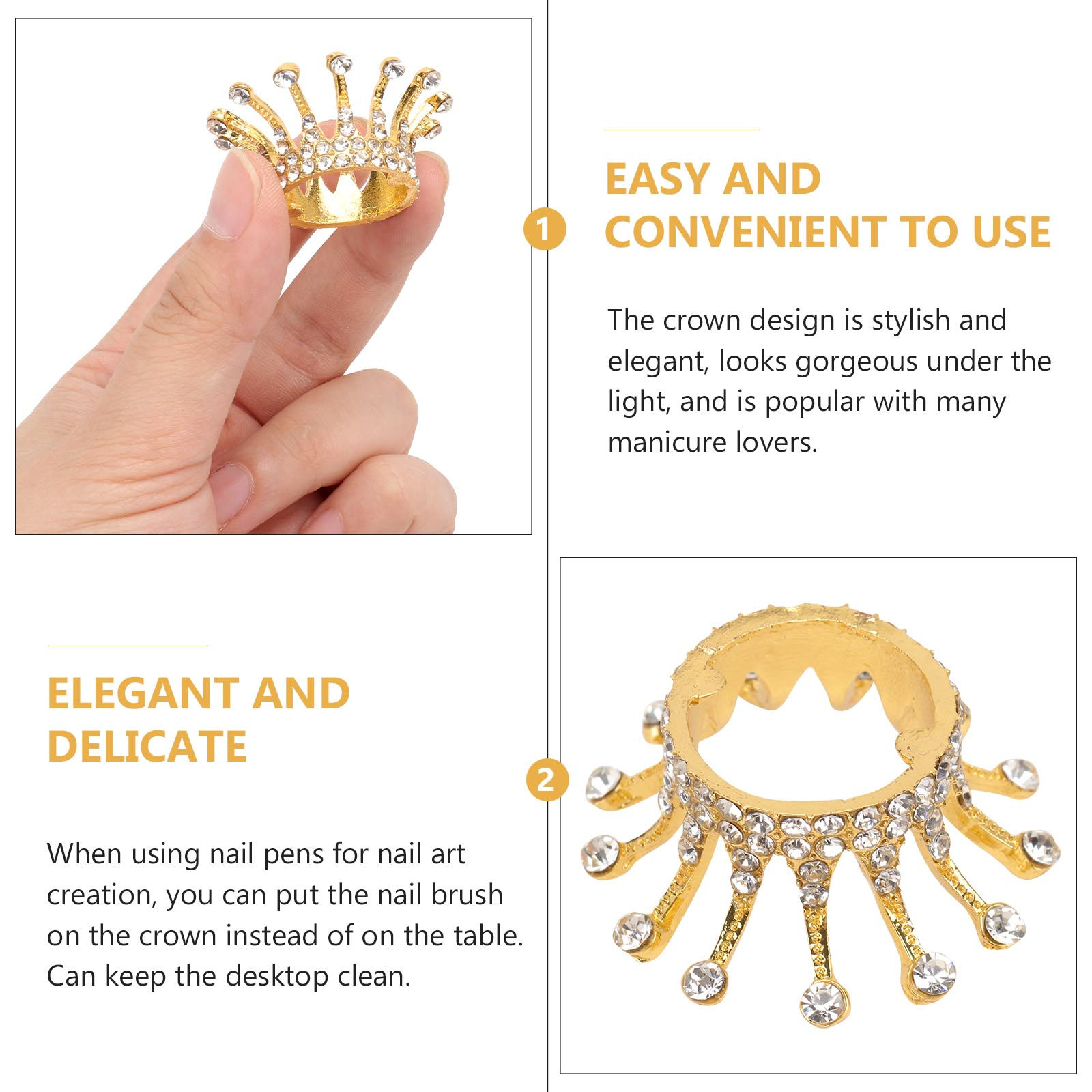 5Pcs Elegant Crown Pearl Manic - Nail Art Elegant review and price